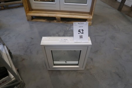 Holzfenster, weiß / weiß, H50xB50 cm Rahmenbreite 11,5 cm