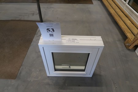 Holzfenster, weiß / weiß, H50xB50 cm Rahmenbreite 11,5 cm. Mit Belüftung
