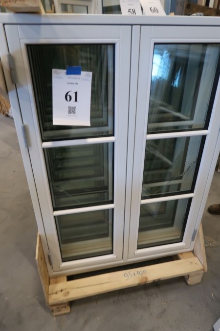 Window, wood, white / white, H132xB95 cm, frame width 11.5 cm. With rescue opening model photo