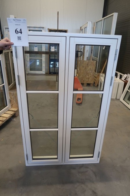 Window, wood, white / white, H154xB96 cm, frame width 11.5 cm. model Photo