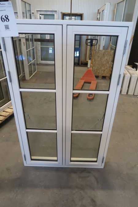 Fenster, Holz, weiß / weiß, H154xB96 cm, Rahmenbreite 11,5 cm. Modell Foto