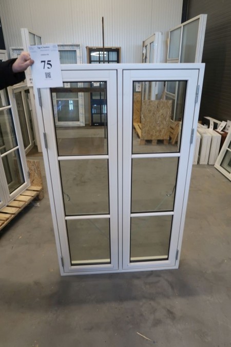 Fenster, Holz, weiß / weiß, H154xB96 cm, Rahmenbreite 11,5 cm. Modell Foto
