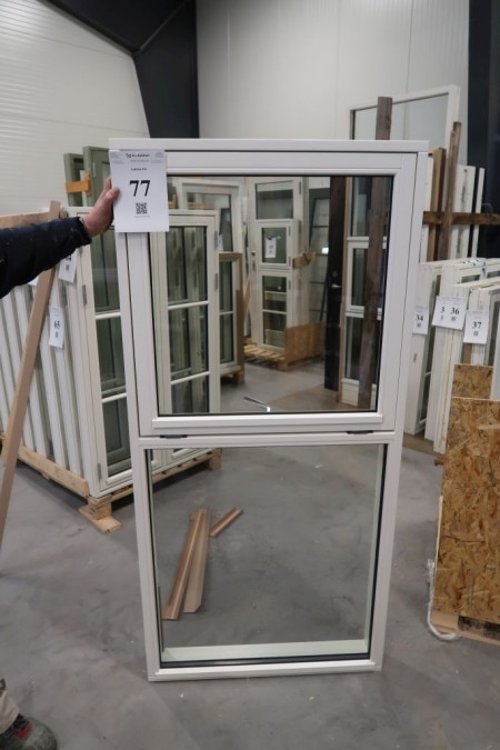 Fenster, Holz, weiß / weiß, H181,5x86,8 cm. Rahmenbreite 11,5 cm. Modell Foto