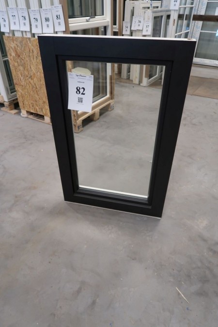 Wood / aluminum window, anthracite / white, H120xB77.5 cm, frame width 8 cm. Tilt / turn