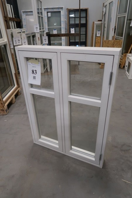 Window, wood, white / white, H120x90 cm, frame width 13 cm