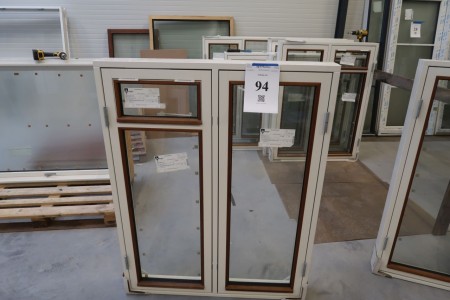 Holzfenster mit Mahagoni-Leisten, weiß / weiß, H138xB108 cm, Rahmenbreite 14 cm