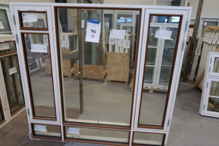 Holzfenster mit Mahagoni-Profilen, weiß / weiß, H178,5xB188 cm, Rahmenbreite 14 cm
