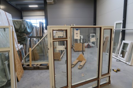 Holzfenster mit Mahagoni-Formteilen, weiß / weiß, H178,5xB188,5 cm, Rahmenbreite 11,5 cm