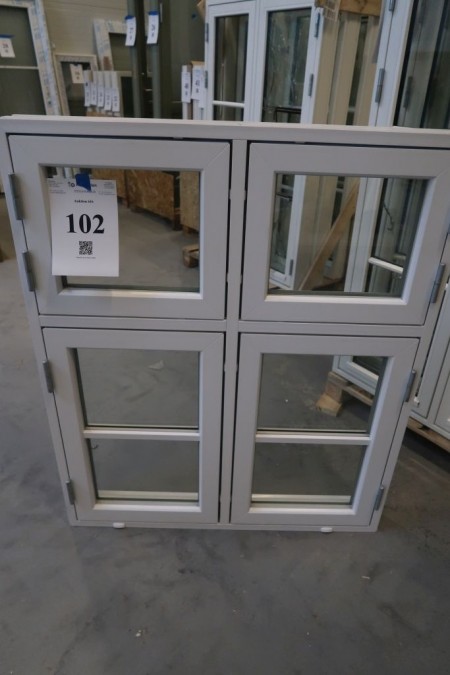 Kunststofffenster, weiß / weiß, H120xB100 cm, Rahmenbreite12 cm.