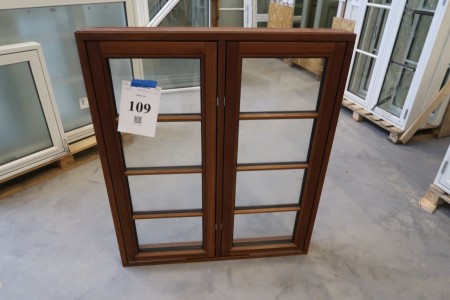 Wooden window, mahogany, H120xB102.5 cm, frame width 11.5 cm