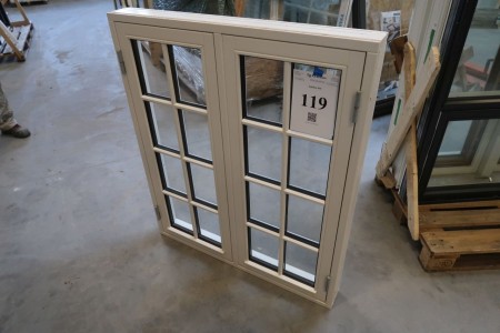 Holzfenster, weiß / weiß, H120xB102,5 cm, Rahmenbreite 11,5 cm