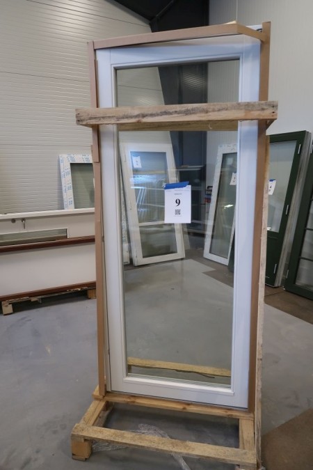 Patio door right out, wood, white / white, H210xB93 cm. Frame width 12 cm