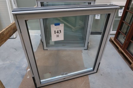 Kunststofffenster anthrazit / weiß, H128xB118 cm, Rahmenbreite 11,5 cm