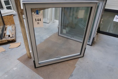 Kunststofffenster anthrazit / weiß, H128xB118 cm, Rahmenbreite 11,5 cm