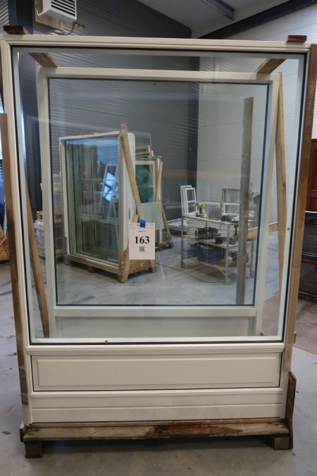 Window section, wood, white / white, H222,5xB163 cm, frame width 12 cm