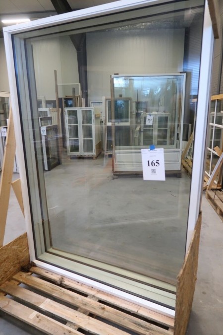 Fenster, Holz / Aluminium, weiß / weiß, H210xB150 cm, Rahmenbreite 13 cm. Mit festem Glas. Modell Foto