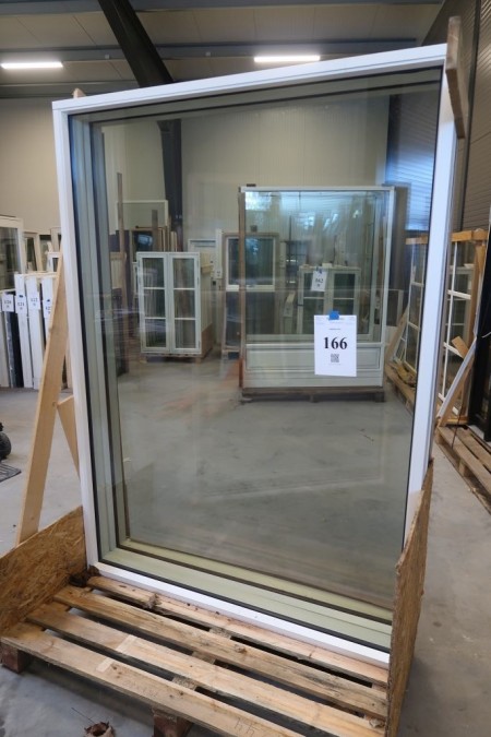 Fenster, Holz / Aluminium, weiß / weiß, H210xB150 cm, Rahmenbreite 13 cm. Mit festem Glas. Modell Foto