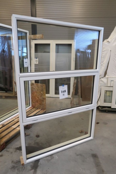 Fenster, Holz / Aluminium, weiß / weiß, H210xB140 cm, Rahmenbreite 13 cm. Modell Foto