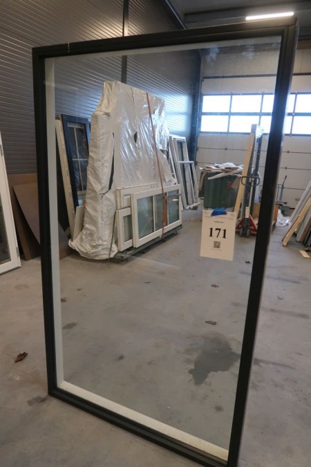 Holzfenster, schwarz / weiß, H207xB124,5 cm. Rahmenbreite 11 cm. Mit erstklassiger Kerbe und rechter Seite zum Reinigen