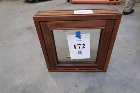 Wooden window, mahogany, H50xB50 cm frame width 11.5 cm. With ventilation