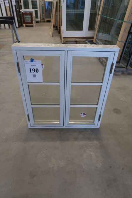 Holzfenster, weiß / weiß, H99xB89 cm, Rahmenbreite 9 cm