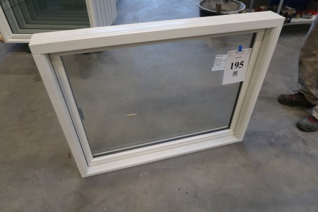 Wooden window, left in, white / white, H90xB115 cm, frame width 11.5 cm. model Photo