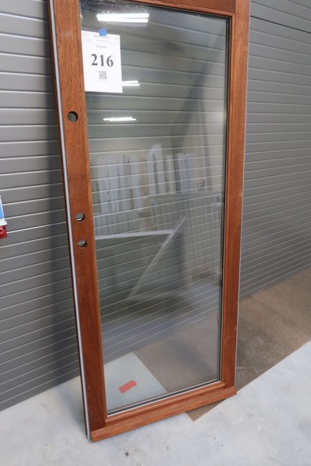 Mahogany door, H204,5xB86,5 cm, thickness 5,5 cm. Frame and all hinges and fittings are missing