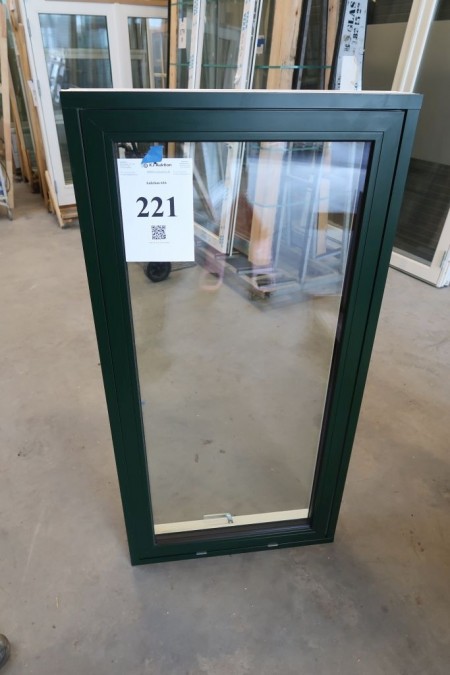 Window, wood / aluminum, green / white, H140xB70 cm, frame width 13 cm. model Photo
