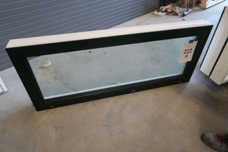 Window, wood / aluminum, green / white, H65xB158 cm, frame width 13 cm. model Photo
