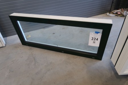 Window, wood / aluminum, green / white, H65xB158 cm, frame width 13 cm. model Photo