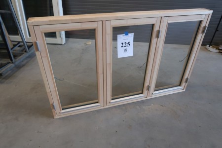 Holzfenster, unbehandelt, H98xB160 cm, Rahmenbreite 11,5 cm. Mit Nut für Unterteil