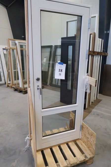 Patio door right out, wood, white / white, H207xB82.5 cm, frame width 11.5 cm