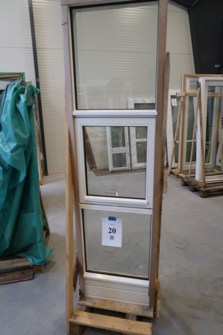 Wooden window, white / white, H211xB59 cm, frame width 11.5 cm. With 1 obvious pane