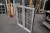 Window, wood, green / white, H120xB102.5 cm, frame width 11.5 cm. There are 2 missing letters