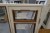 Wooden window with mahogany moldings, white / white, H138,5xB188 cm, frame width 14 cm