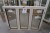 Wooden window with mahogany moldings, white / white, H123xB163 cm, frame width 14 cm
