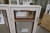 Wooden window with mahogany moldings, white / white, H138xB108 cm, frame width 14 cm