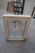 Window, wood, white / white, H81xB62.5 cm, frame width 11 cm. With border for clearing and matte glass