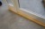 Patio door, left out, wood, white / white, H212xB138,5 cm. Frame width 11.5 cm. Has been mounted and it lacks ventilation in the top view photo