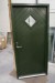 Facade door, left in, wood / aluminum, green / white, H212xB100 cm, frame width 12.5 cm