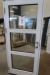 Facade door left out, wood, white / white, H210,2xB91,6 cm. Frame width 11.5 cm