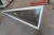 Fenster, dreieckig, Holz / Aluminium, grün / weiß, H90xB300 cm, Rahmenbreite 13 cm