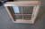 Wood window, untreated, H67,5xB65,5 cm, frame width 11,5 cm. With groove for bottom piece