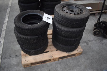 8 pcs. deck. (4 Michelin 185/65 R14 + 4 Alimax winter tires 175/70 R13)