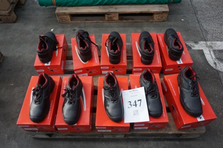 10 pairs of safety shoes. Str. 5x44, 45, 2x42, 2x43