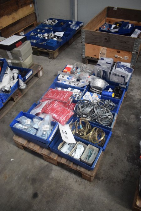 Various fittings, canopies, fire blankets, silicone, clamps, padlocks, etc. - INFO: Pallet and pallet frames are not included.