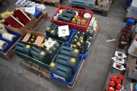 Lot Borup petrol, water glass, petroleum jelly etc. - INFO: Pallet and pallet frames are not included.