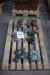 Various power tools in the brands Makita, Bosch and Hitachi. Cordless drill 3 pcs + 1 circular saw + chargers. Condition: OK.