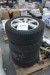 4 stk. dæk med alufælge. 205/55 R 16. Michelin. Navstørrelse: 90 mm.