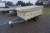 Floating bridge for small boat, three sections, on wagon. Total length: approx. 9.47 meters. Width: approx. 1.5 meters.- cart included